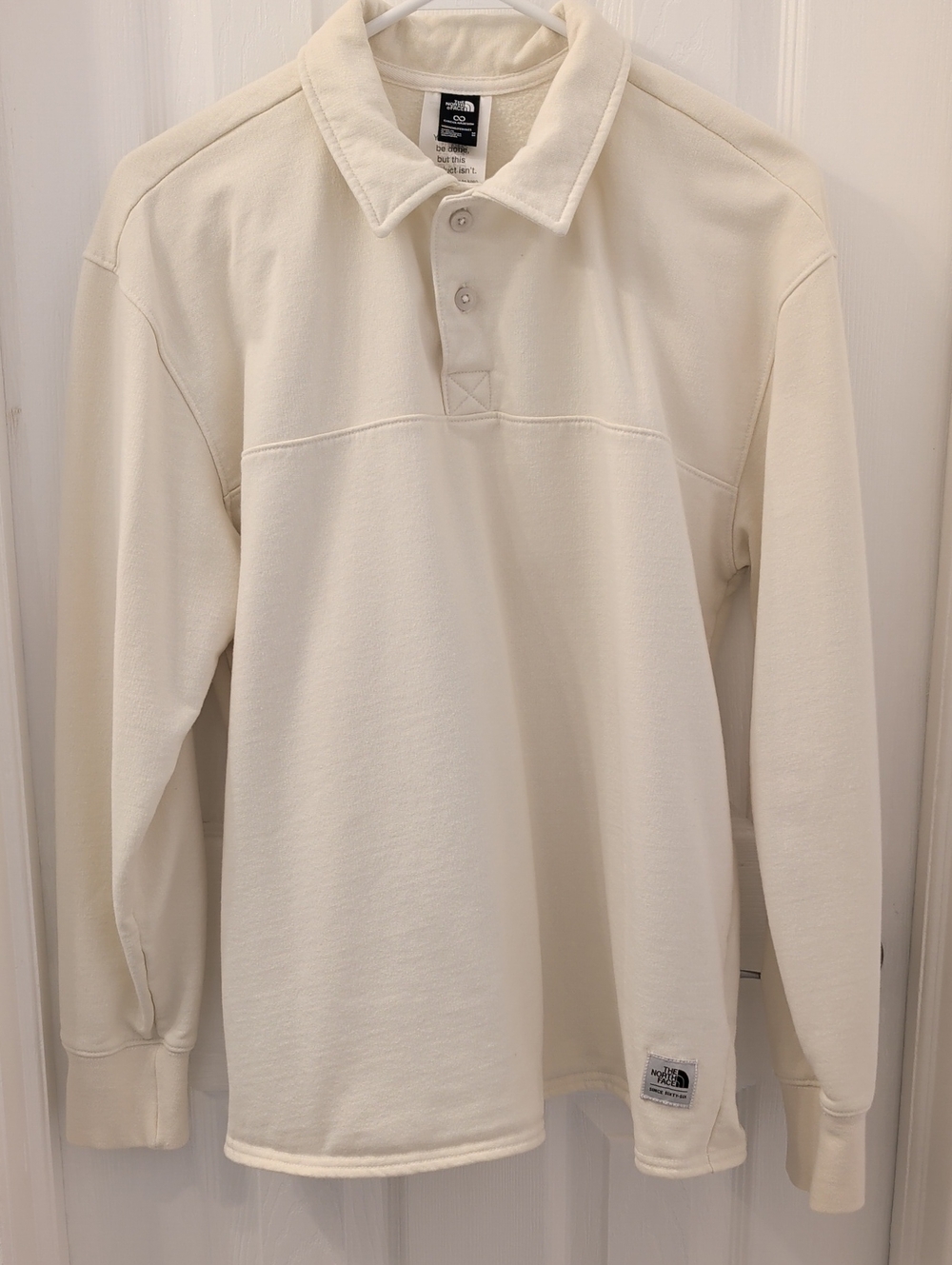 The North Face Women's Cream Long-Sleeve Polo Sweatshirt